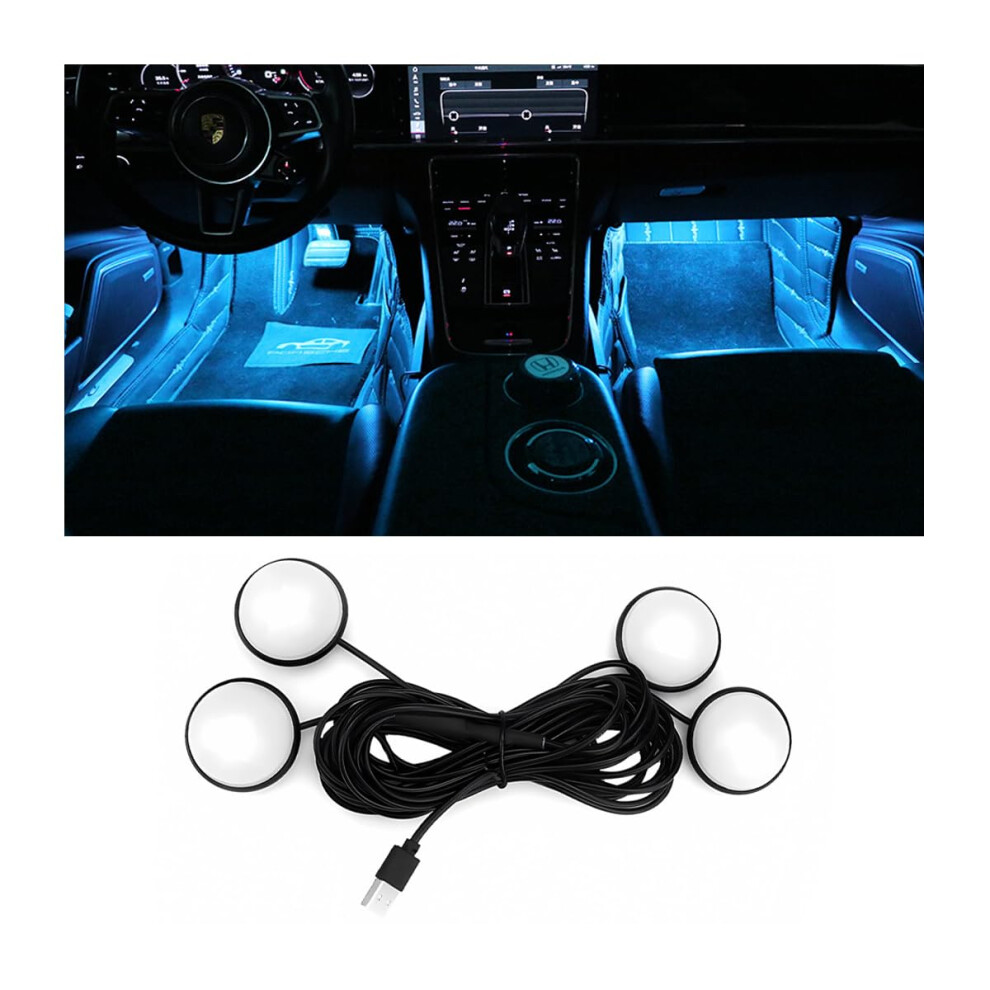 Car Led Strip Usb-Powered Interior Ambient Ing Ice For Universal Automobile Footwell Ing Light/Blue 9354506666507