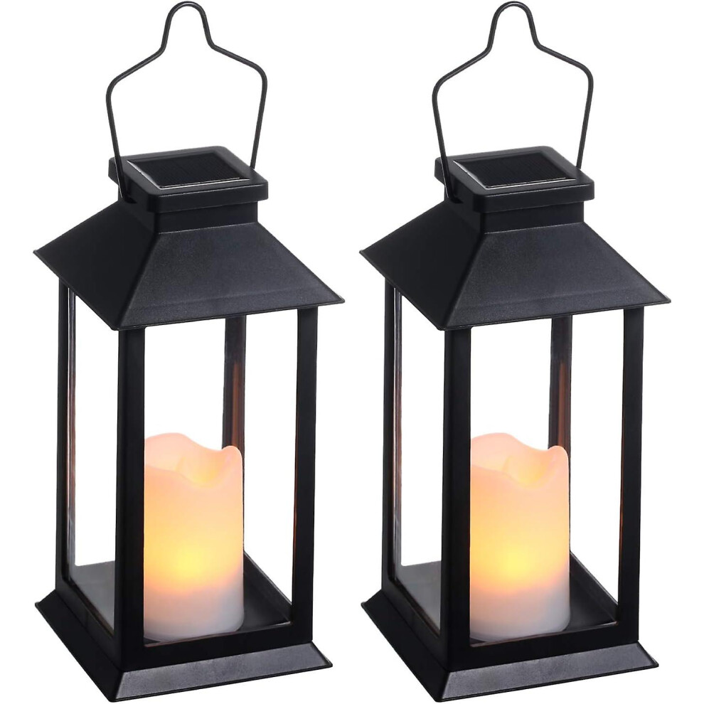 Kikidex (As Show, One Size) 2 Outdoor Solar Garden Lamps, Flameless Led Solar Lanterns, Decorative Solar Led Lights For Garden