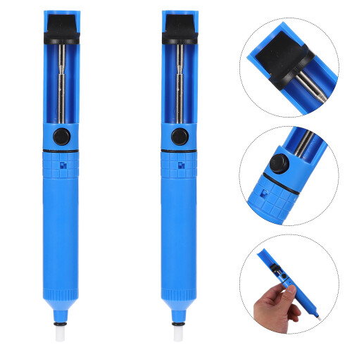2Pcs Blue Manual Desoldering Pen Lightweight Solder Removal Tool 2