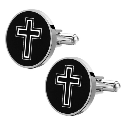 1Paar Schwarze Titanschmuck Manschettenknöpfe Herrenmode