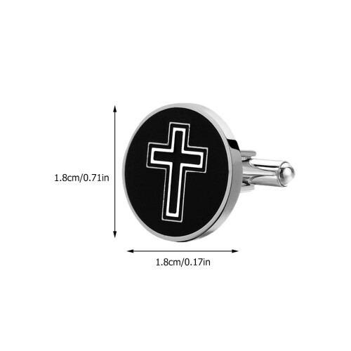 1Paar Schwarze Titanschmuck Manschettenknöpfe Herrenmode 1