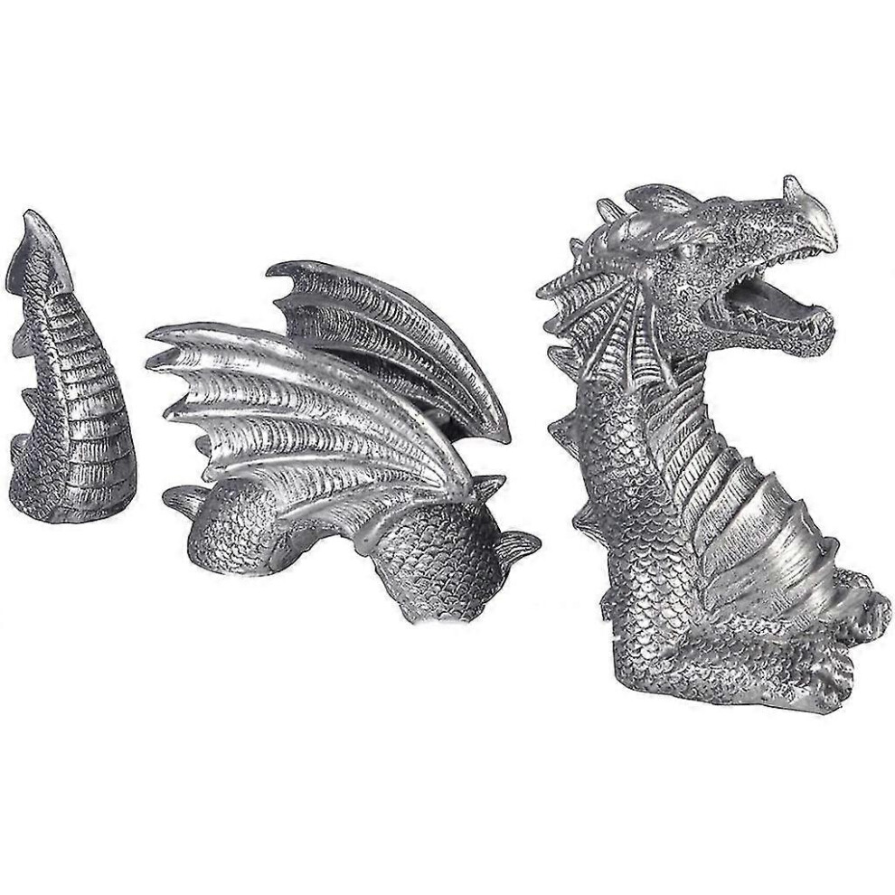 Kikidex (As Show, One Size) 3-Section Gothic Dragon Statue Animal Resin Sculpture Garden Decoration Ornament