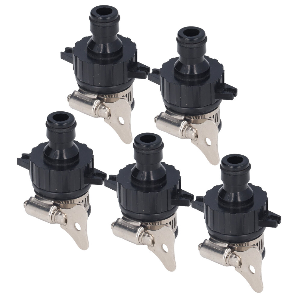 5Pcs Faucet Tap Connector Adapter Clamp, Rubber+Abs, Fits 14-24Mm Hoses 6941357666942