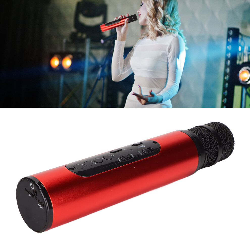 Wireless Bluetooth Karaoke Mic Q6 5W 2000Mah Portable Red 7611357669449