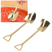 2 piezas de cucharas pala - acero inoxidable, doradas