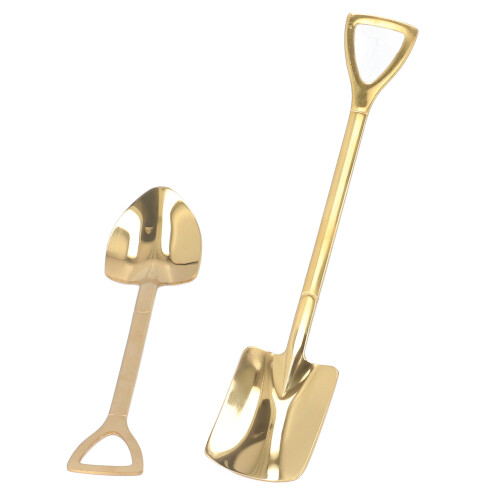 2 piezas de cucharas pala - acero inoxidable, doradas 2