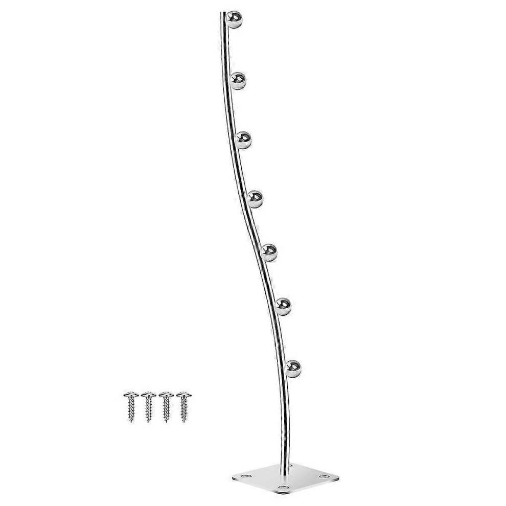 Kikidex (As Show, One Size) Wall Mount Waved Waterfall Hanger Rack 7 Beads Garment Display Hooks