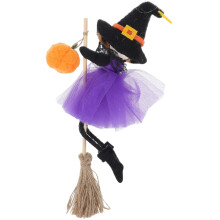 5Stk Halloween Hängende Hexendeko Holz Jute Für Zimmer Tür