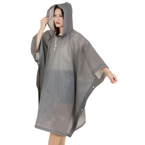 Oversized EVA Raincoat Waterproof Rainwear With Large-Gray