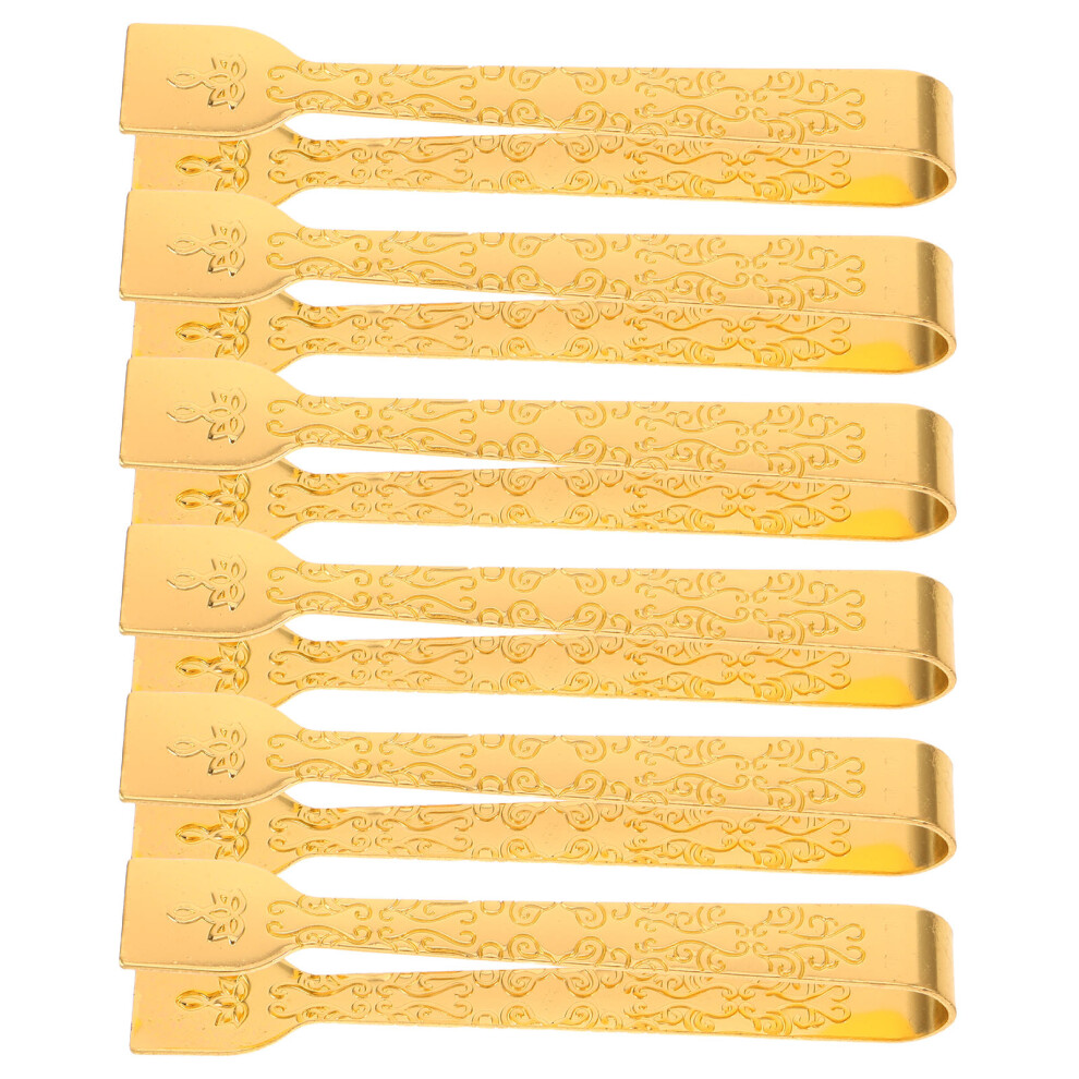 12Pcs Mini Gold Metal Tongs Non-Slip Incense and Dessert Tongs-image-OPC-PMQ26HR-NEW