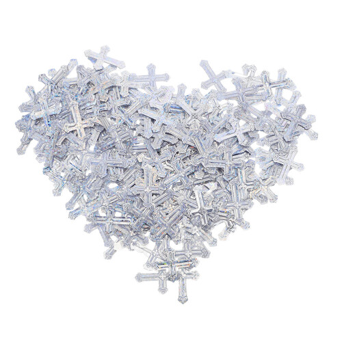 3Pcs Silver Cross Foil Confetti for Communion Wedding Celebration