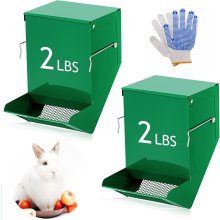 4,7-inch 2-delige voerbak, draadbodem, groen met deksel