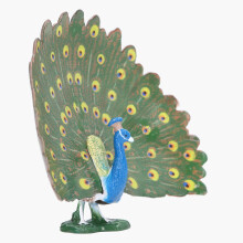 Lifelike Vinyl Peacock Model 11.5cm Decorative Bird Ornament Gift