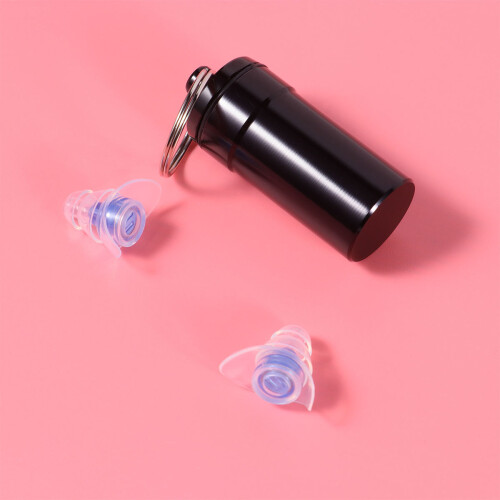 Um Par De Protetores Auditivos De Silicone Azul Com Frasco 2