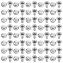 100 Unidades 6 Mm Rebites Redondos Metal Para Couro Prateado