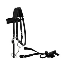 Horse Bridle With Reins And Halter, Padded Guide Rope, Black Size S, Equestrian Equipment Set