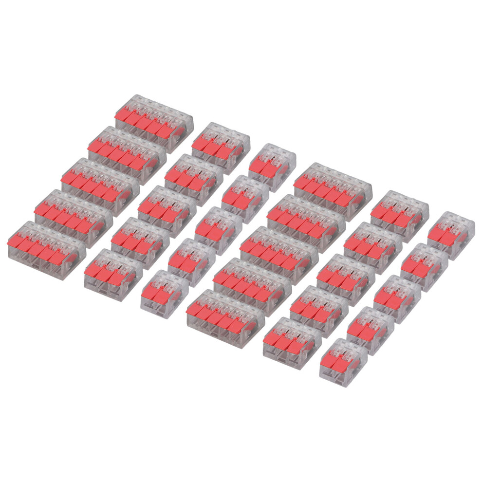30Pcs Lever Wire Connectors Awg 212/213/215, Safe Compact Splicing 7891357677433
