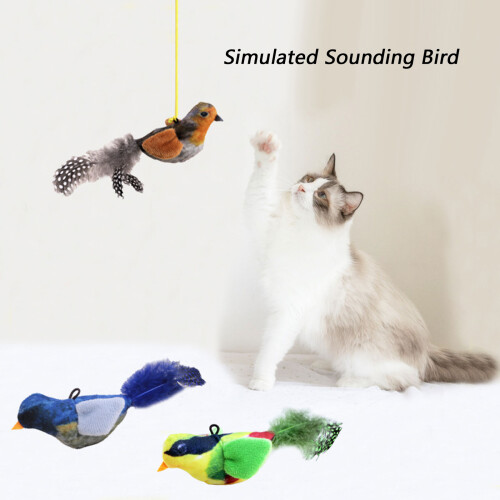 Interactieve kattenteaser Tjilpende kittens Vogelspeelgoed 1