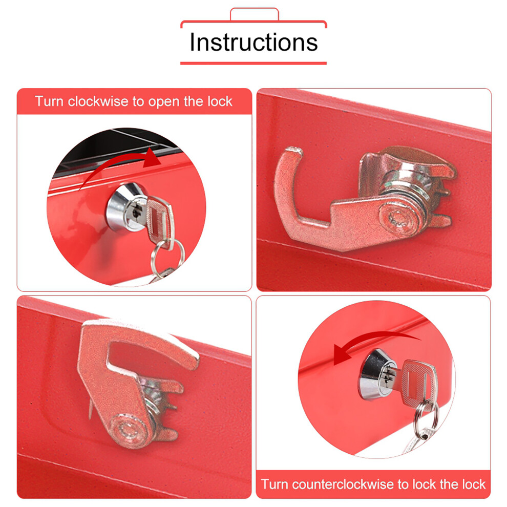 Red Mini Portable Cash And Coin Safe - Lockable Security Box For Home Use 5011357677390