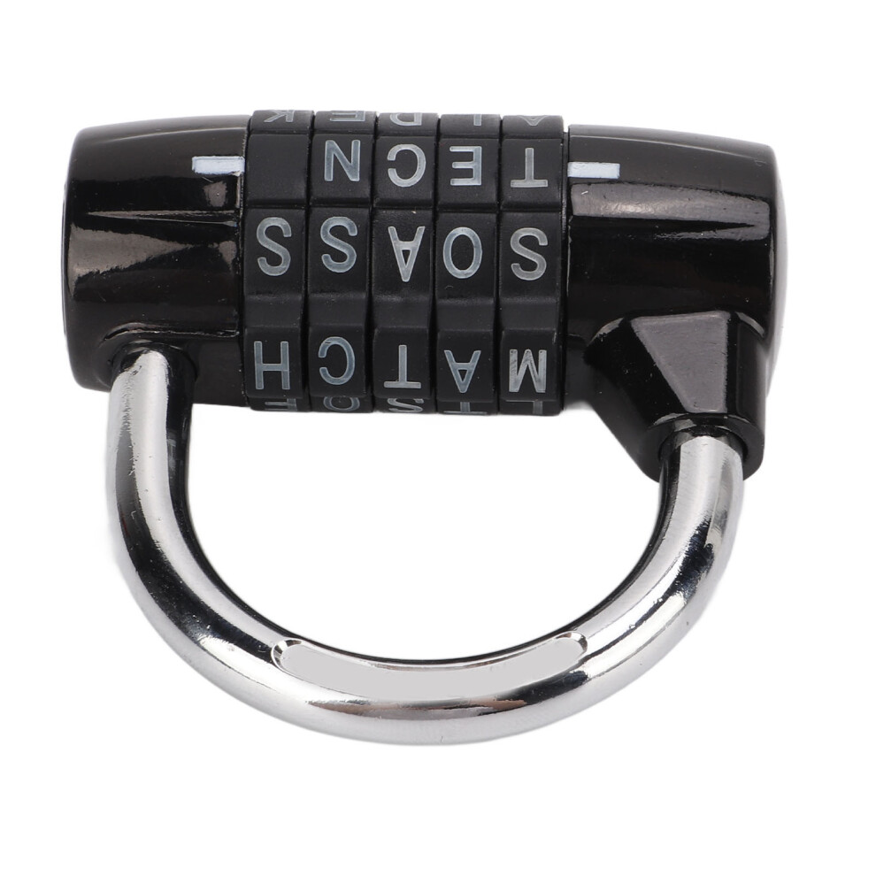 5-Letter Zinc Alloy Combination Lock Secure Padlock For Gym Suitcase Black 7901357678245