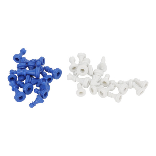 PS Kunststoff Mini-Schachfiguren-Set, 49 mm Höhe, Blau 2