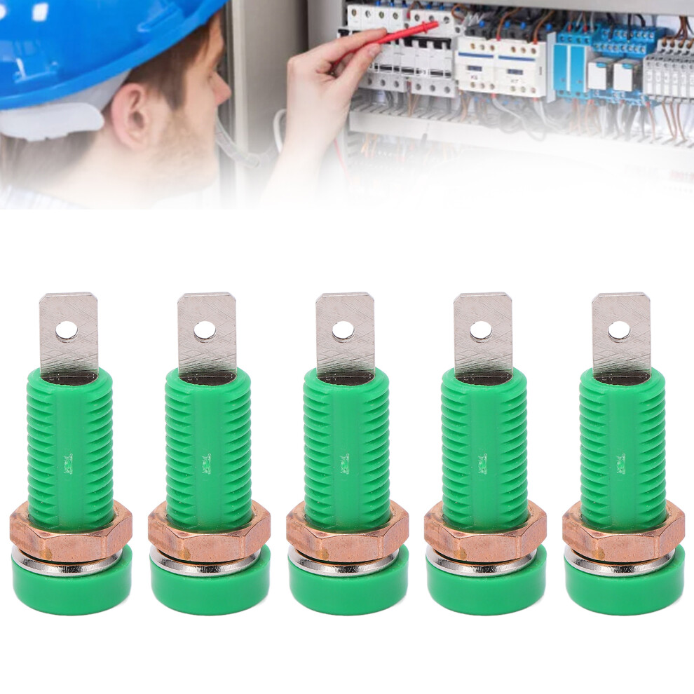 Electronic Banana Jack Connectors 10Pcs 4Mm Panel Mount Binding Posts In Green 7641357679896