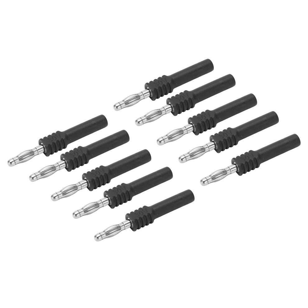 10Pcs Banana Plug Connector 4Mm Male To 2Mm Female, Black 8231357680108