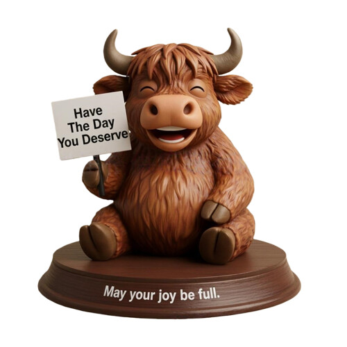 Figurines de vache des Highlands de café, Statue de vache des-C