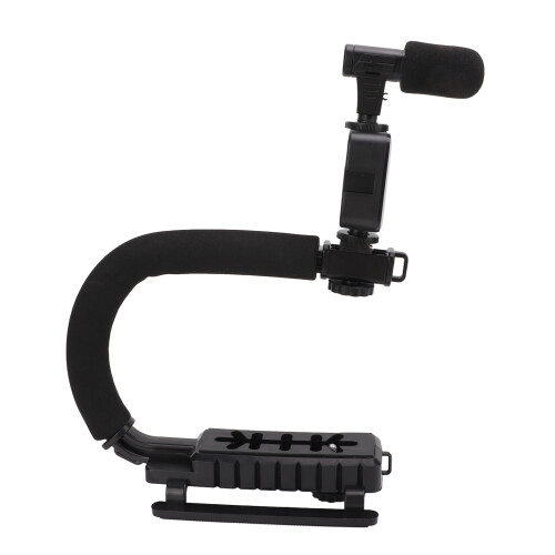 Handheld Video Stabilizer with LED Light & Microphone, 552g, U-Shaped 2