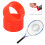 2pcs Red Silicone Tennis Racket Handle Sweat Absorption Overgrip Fixing Ring 13
