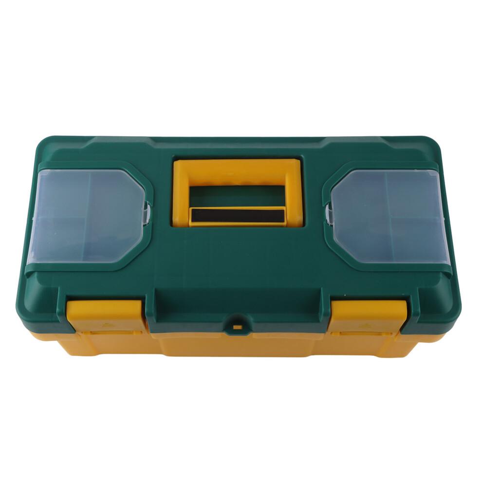 Portable Hardware Tool Box With Removable Tray, 17In, Yellow Green 4191357682882