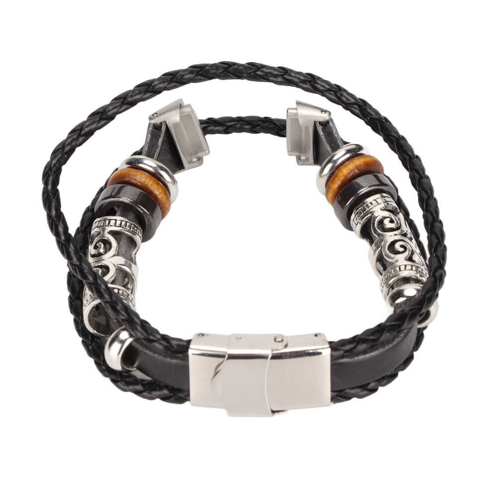 Ethnic Style Leather Watch Strap For Fitbit Luxe Replacement Wrist Band Black 9331357683464