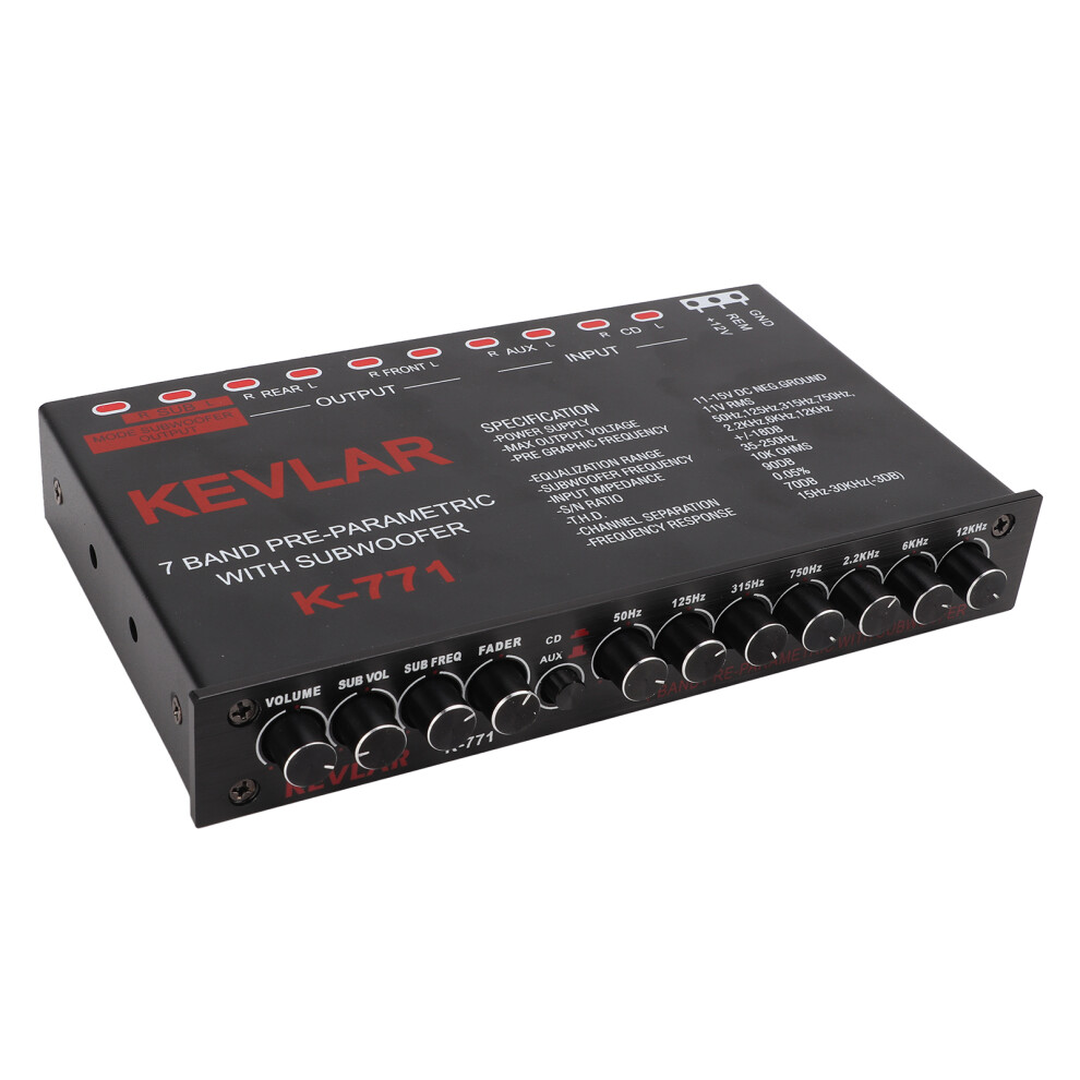 Universal 7ÂBand Car Audio Graphic Equalizer With Low Pass Filter Eq 8751357683942