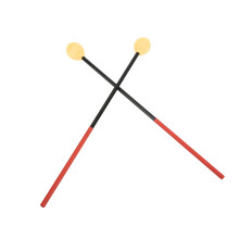 Carbon Fiber Marimba Mallets with Yellow Head for Bass Percussion Instruments