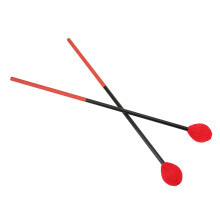 Mazzuole per marimba, fibra di carbonio + cotone, testa rossa