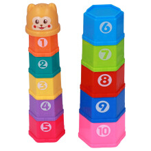 Baby Lernspiel Stapelbecher Cartoon Sechseckige Form Zahlen & Buchstaben Badespielzeug