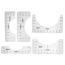 Round Neck T Shirt Ruler Reusable PVC Guide for Accurate Clothing Alignment