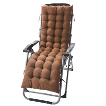 Brown Sun Lounger Cushions For Garden Bench And Chair, 155x48cm, Soft Non-Slip Recliner Replacement With Tie Rope
