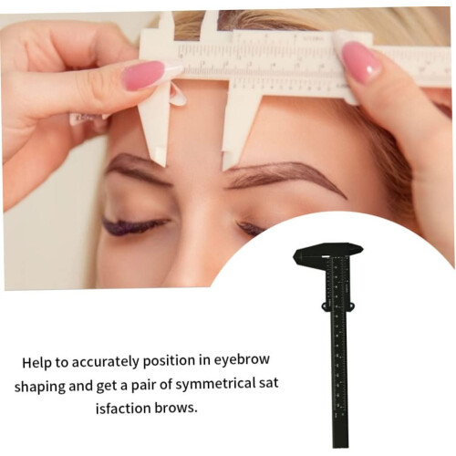 Eyebrow Ruler Measure Tool With Sliding Vernier Caliper Black Tattoo Makeup Stencil Brow Mapping Tool 2