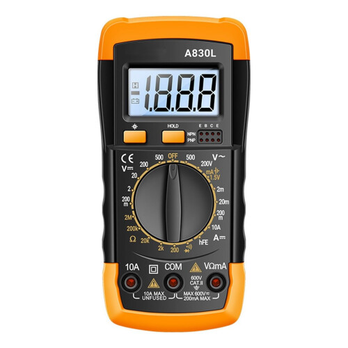 A830L Digital Multimeter AC/DC 600V Voltmeter Current Diode Resistance Frequency Temperature Tester Household Tools