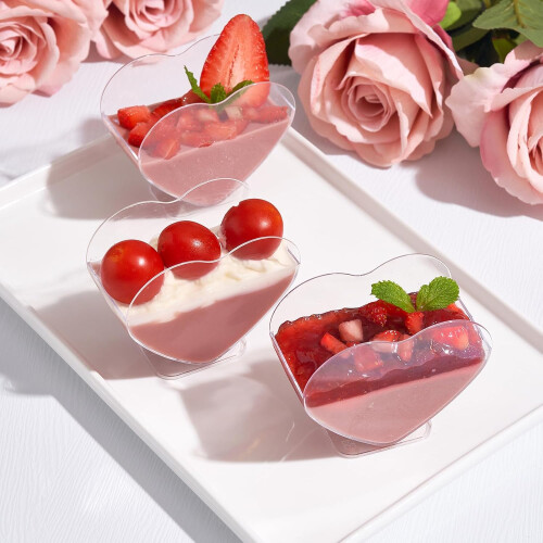 20pcs/set Plastic Dessert Cup Washable And Disposable Display