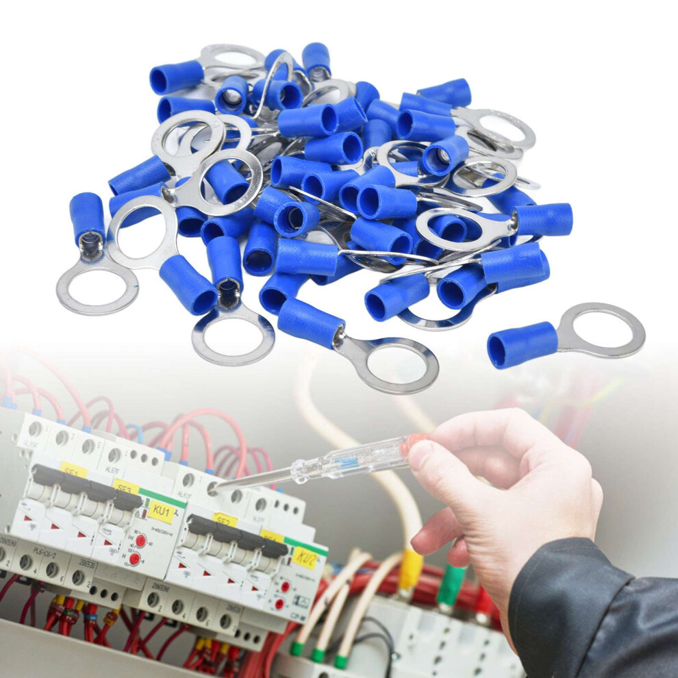 Durable 50Pcs Copper Ring Terminals Awg12-10 Rv5.5-12 Easy Crimp Connectors 4681357693235