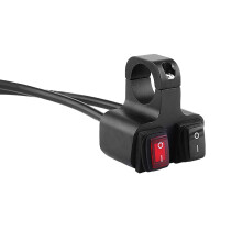 12V 16A CNC Aluminum Motorcycle Handlebar Headlight Switch, Black