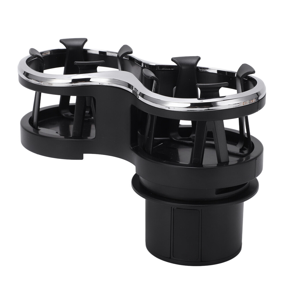 Car Cup & Drink Bottle Holder Universal 2-In-1 Mount For Milk Tea & Cans Black 8751357693712