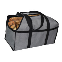 Outdoor Firewood Carrier Canvas Log Carrier Large Capacity Carrying Bag For Firewood Camping Gray