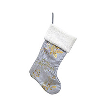 Elegant Embroidery Letter Christmas Sock-D type silver gray