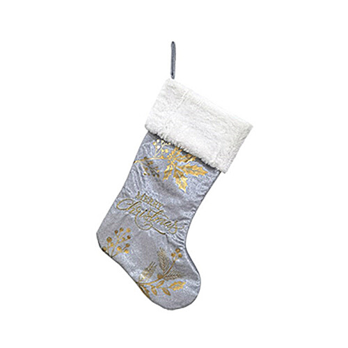 Elegant Embroidery Letter Christmas Sock-D type silver gray