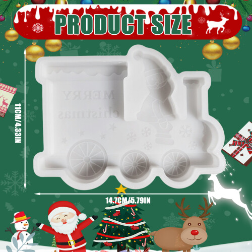 Christmas Train Chocolate Fondant Silicone Molds Kitchen Baking 2