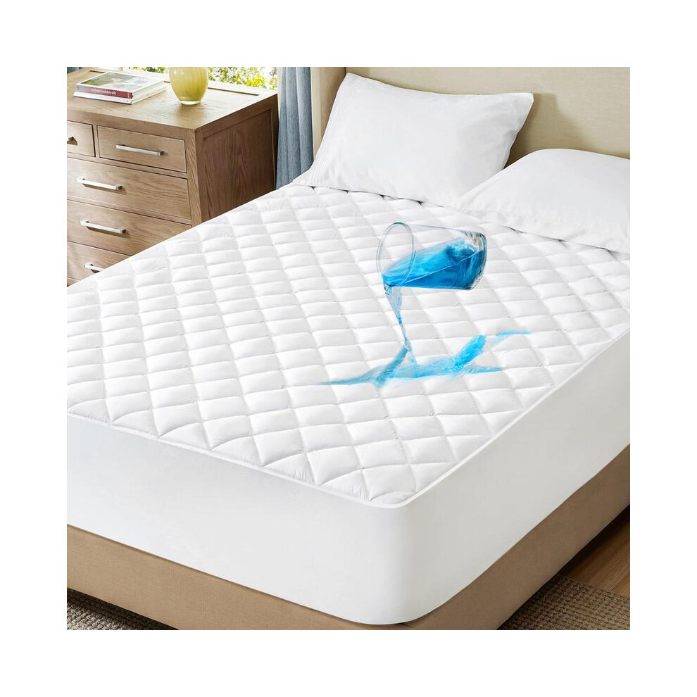 (Small Double) Waterproof Bed Sheet - Cooling Mattress Protector Cover â Elegant Extra Deep Quilted Bed Protection â Waterproof, Breathable,-image-OPC-PMQ56S9-NEW