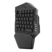 Wireless 2.4G One Handed Gaming Keyboard with RGB Lighting - 35 Keys